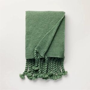 Hearth and Hand with Magnolia Knit Throw Blanket Green
